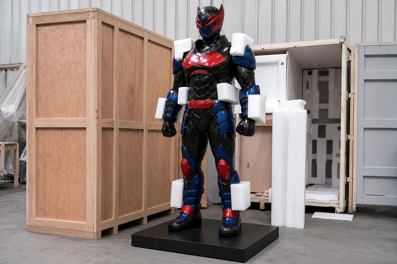 DC licensed sculpture export packing and installation preparation