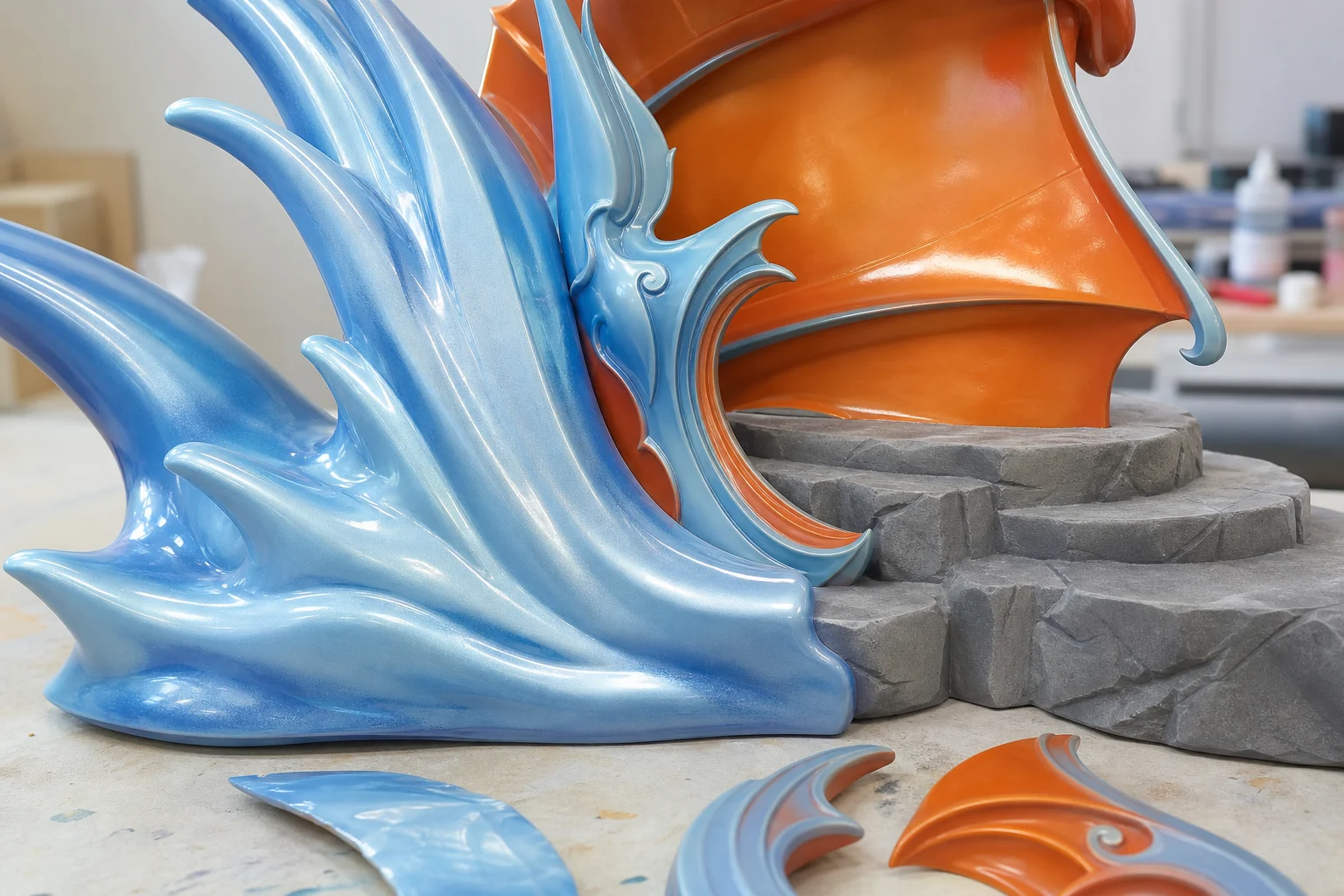 Disney FRP sculpture manufacturing close-up