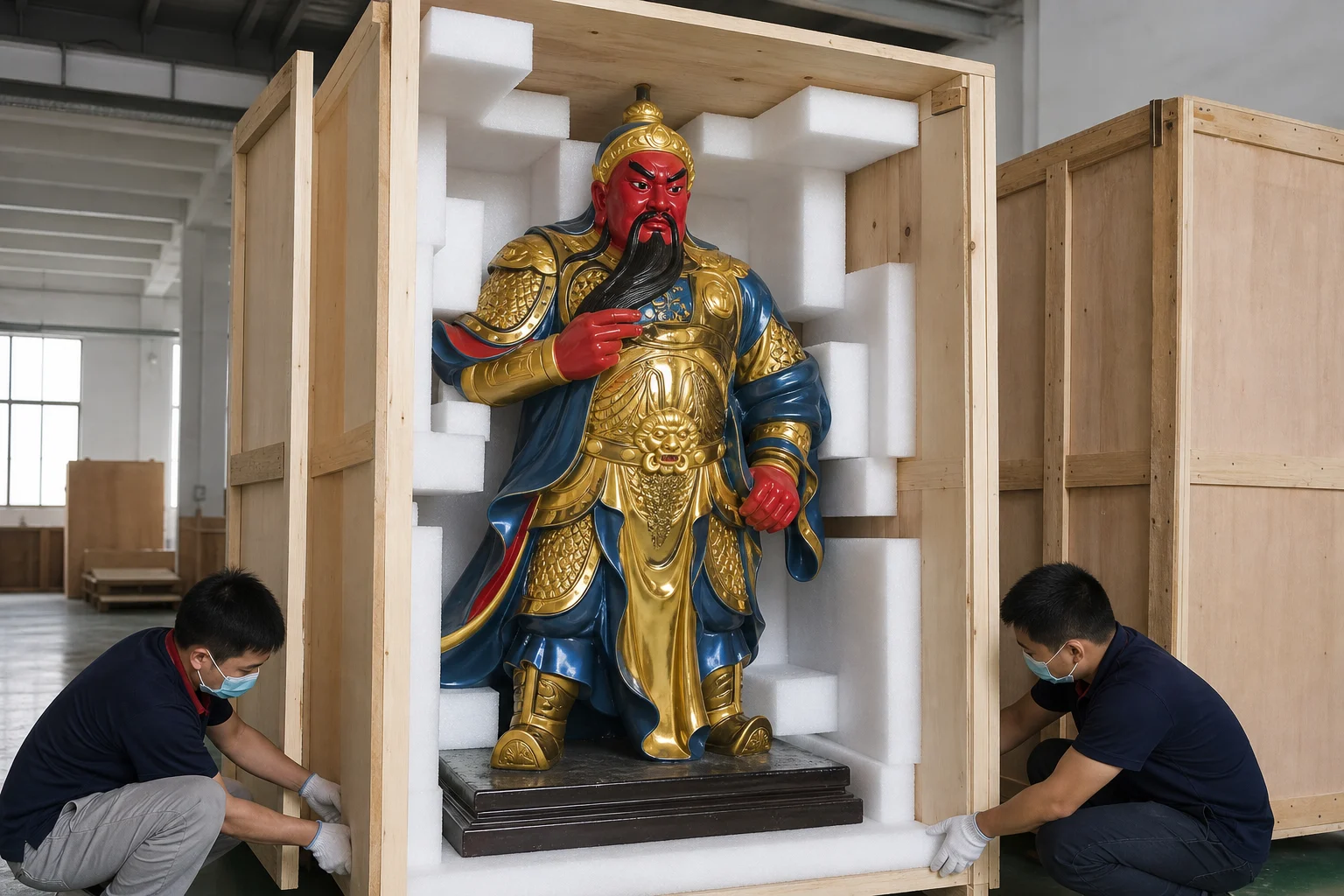 Marvel licensed sculpture export packing and installation preparation