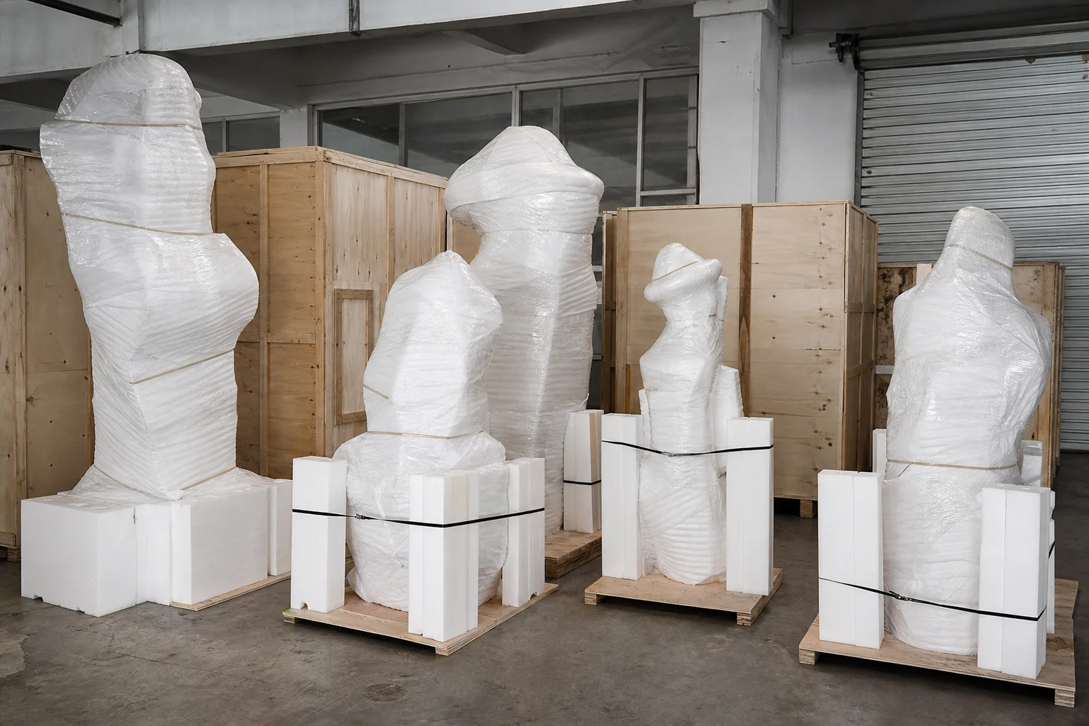 More IP licensed sculpture export packing and installation preparation