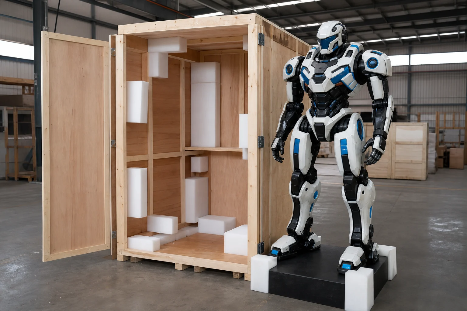 Star Wars licensed sculpture export packing and installation preparation
